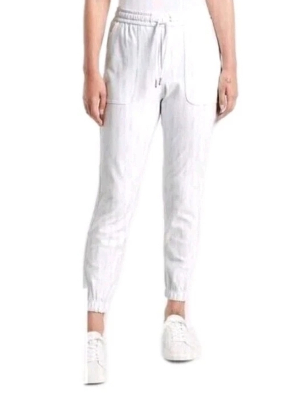 ATHLETA size 6 Farallon Printed Jogger Gray White Active Travel